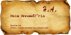 Heim Annamária névjegykártya